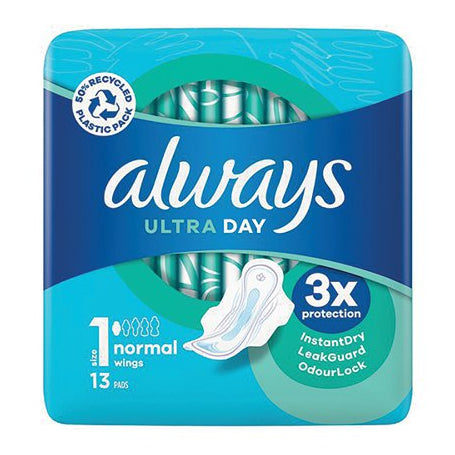 Always Ultra Normal (Size 1) Sanitary Pads With Wings