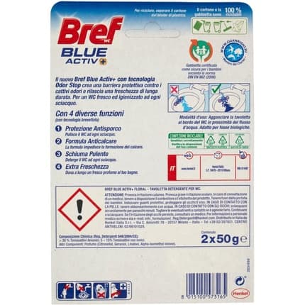 Bref Wc Blue Activ Floral Toilet Cleaner Tablets 100g