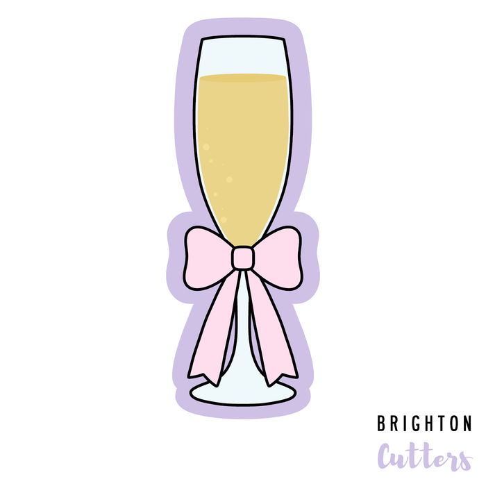 Champagne Glass with Bow Cookie Cutter