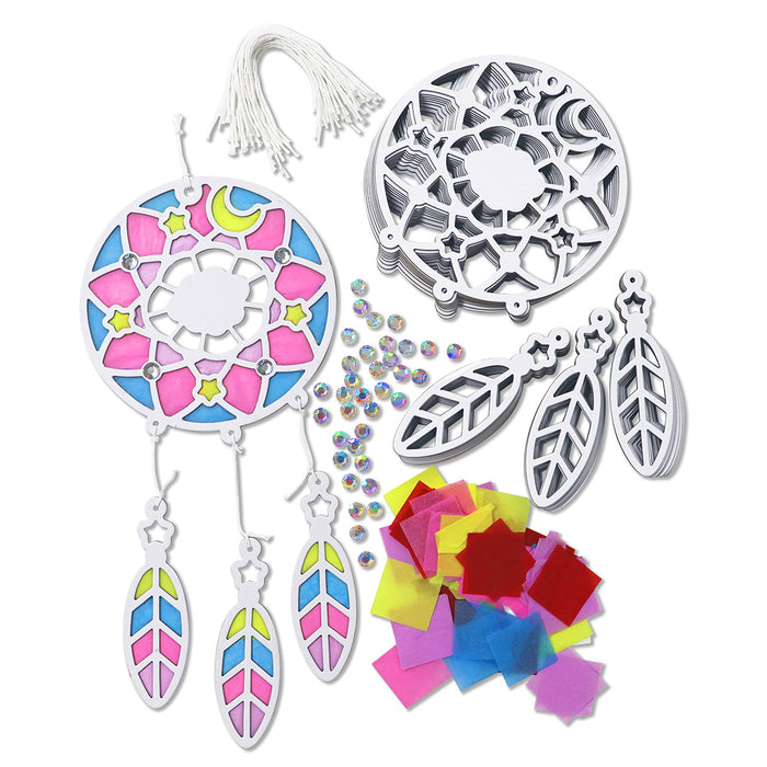 DIY Tissue Paper Dreamcatcher Suncatcher