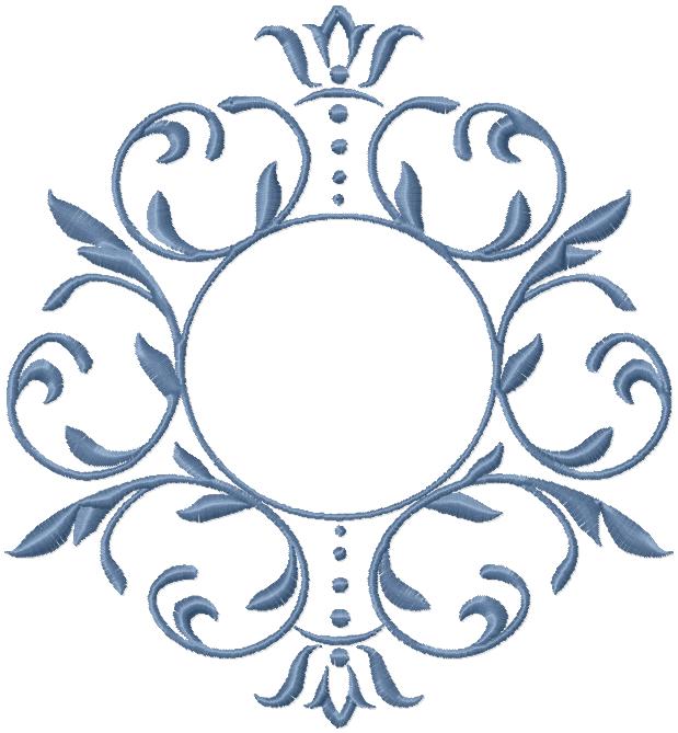 FLORAL CIRCLE FRAME WITH DOTS