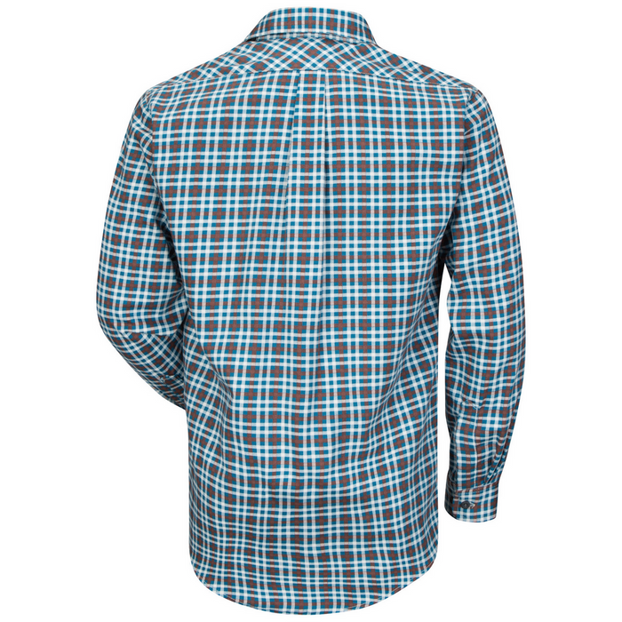 FR LIGHTWEIGHT PLAID UNIFORM SHIRT - TL-Teal Brown Plaid | Bulwark SLD6