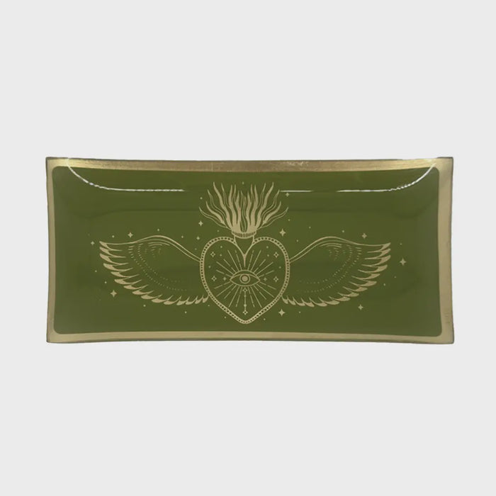 Green Rectangular Ex Voto Tray - Precious Sparkle