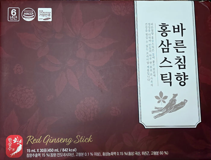 Han Sam Soo 6Years Korean Red Ginseng Agarwood 15ml x 30 PK