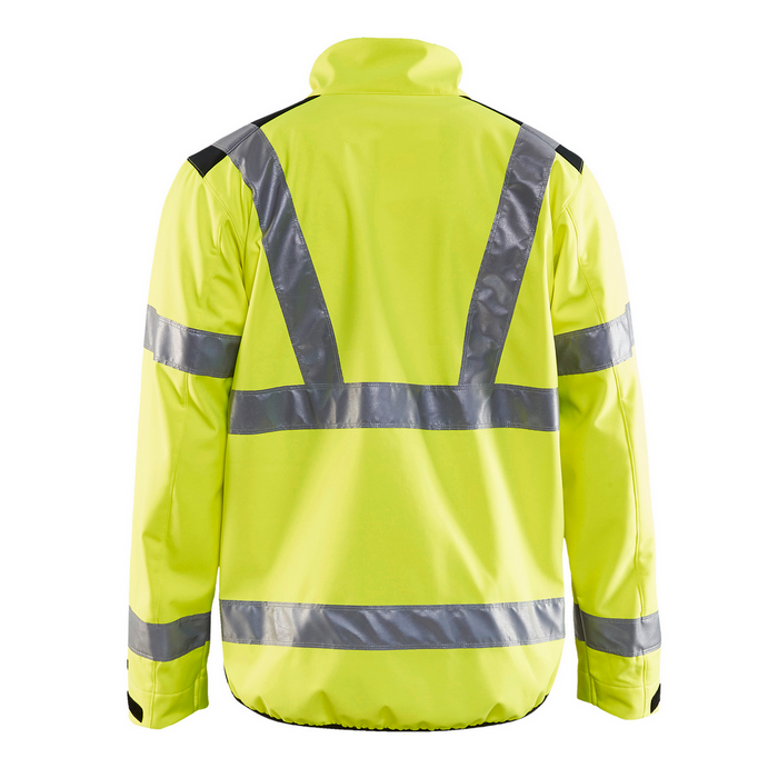 HI-VIS SOFTSHELL JACKET - 3399-Yellow Black | Blaklader 49772517