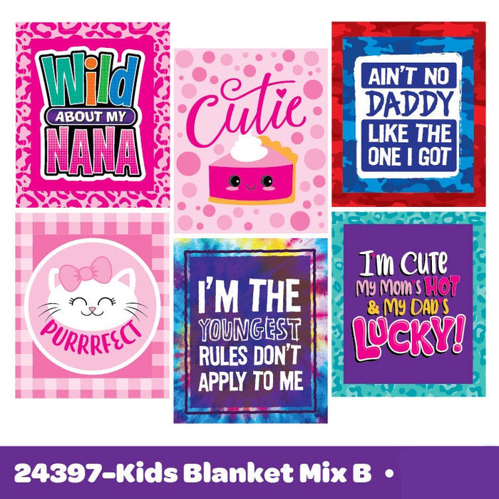 ITEM NUMBER 024397 KIDS PRINTED BLANKETS 6 PIECES PER DISPLAY