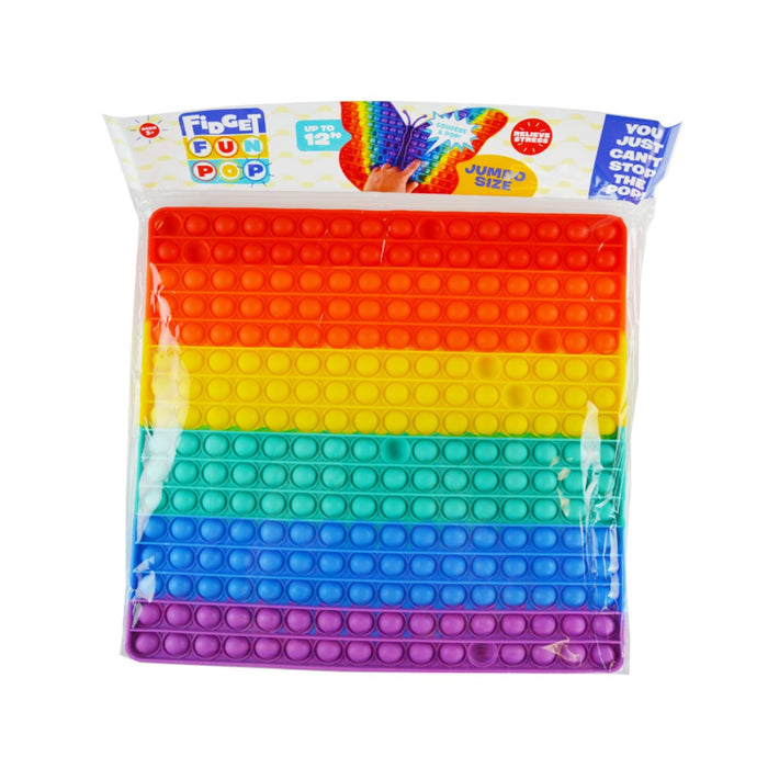 Jumbo Fidget Fun Bubble Popper - Rainbow Square