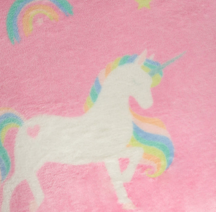Kids Unicorn Fleece Cuddle Cushion - Pink 🇬🇧