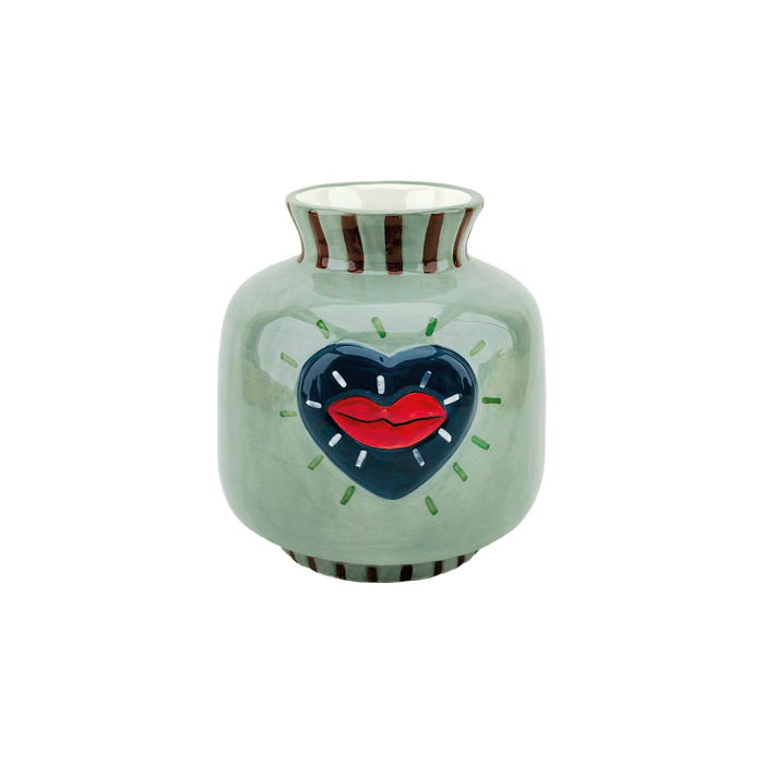 Light Blue Kiss Heart Vase - Precious Sparkle