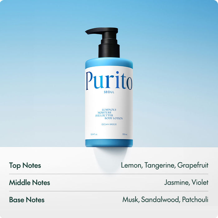 Purito Luminous Moisture Shea Butter Body Lotion Ocean Breeze Nudie Glow Australia