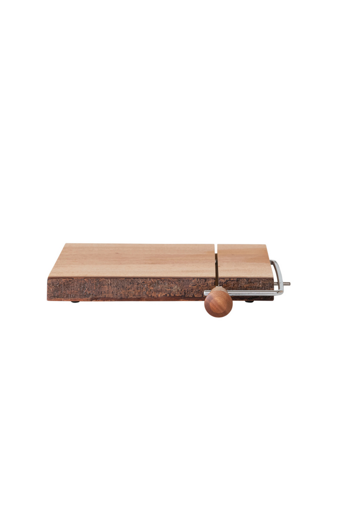 Creative-Co-Op-Mahogany-Wood-and-Stainless-Steel-Cheese-Slicer