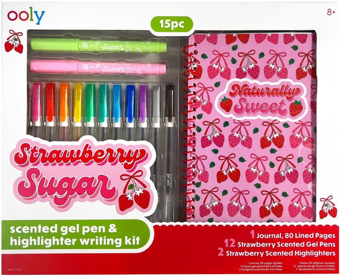 Ooly: Strawberry Sugar: Scented Gel Pen & Highlighter Writing Kit