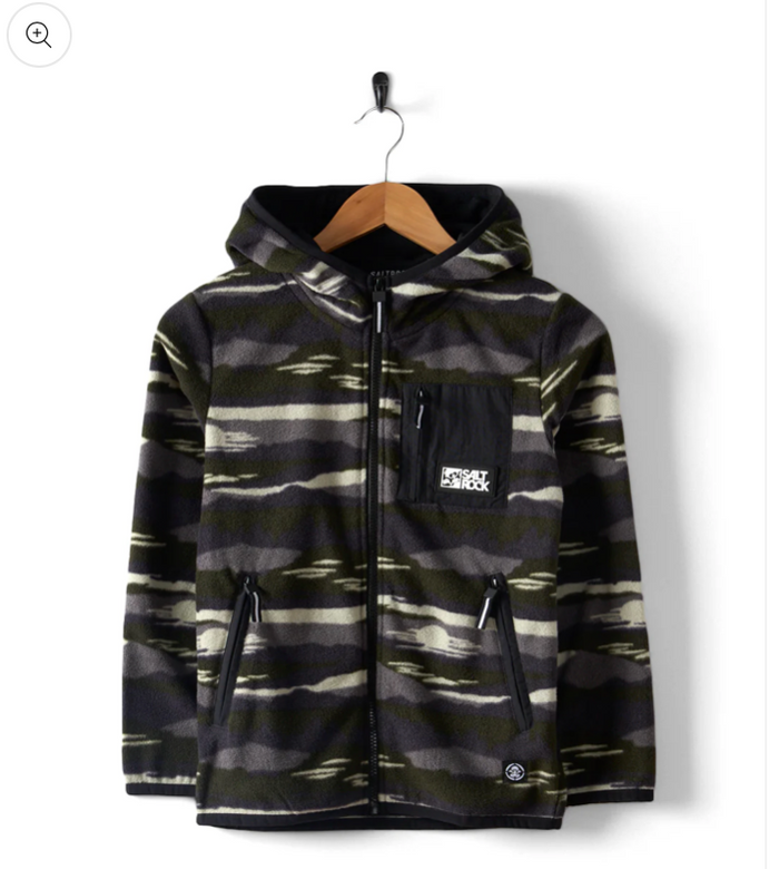SALTROCK Camo Stripe - Kids Recycled Micro Fleece - Green