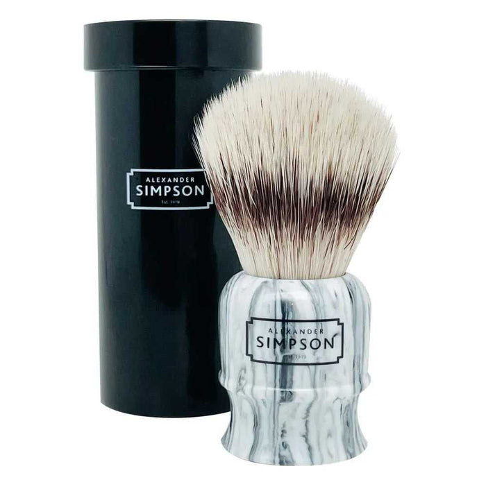 Simpson Highbury shaving brush with marble handle and synthetic bristles