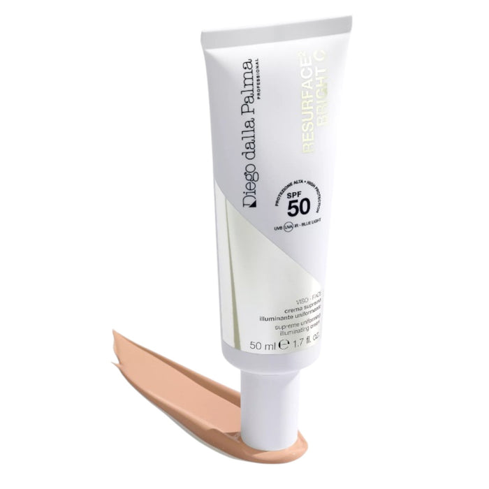 50ml tube of Diego Dalla Palma Supreme Uniforming and Illuminating Cream with swatch.