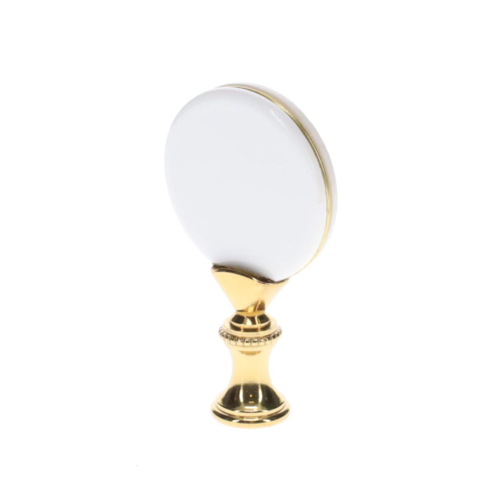 2-5/8" Tall Brass Finial, Picture of Ospreys, Ceramic, 1/4-27F Tap (15140)