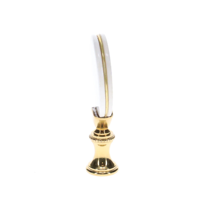 2-5/8" Tall Brass Finial, Picture of Ospreys, Ceramic, 1/4-27F Tap (15140)
