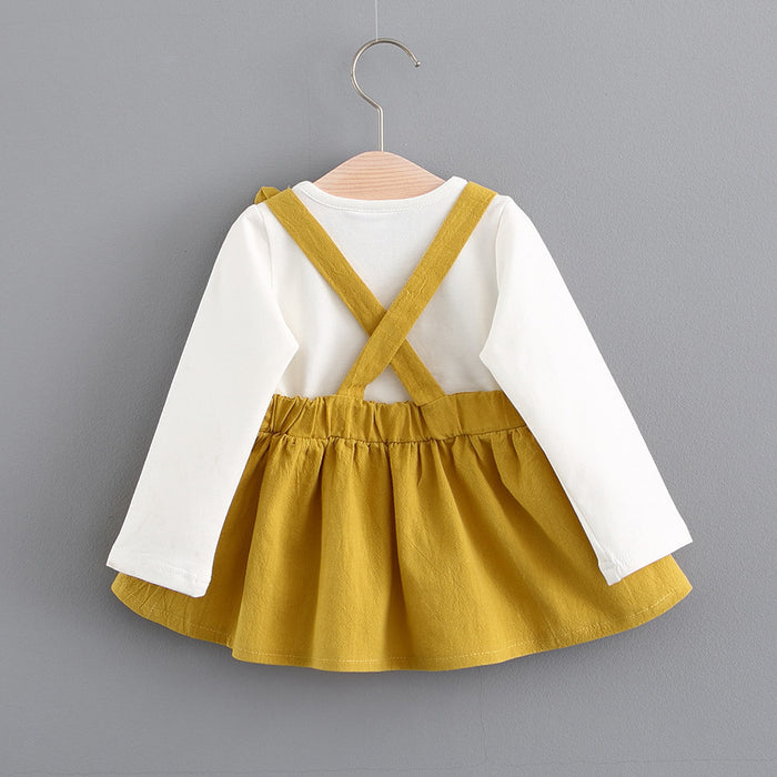 2021 autumn new Korean children's clothing, girls cute rabbit dress, baby baby princess dress 916 🇨🇳