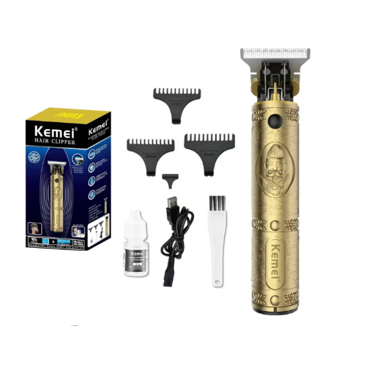 7-Piece Professional Adjustable Blade Clipper Set 700B Gold/Black 64x30x40cm kemei