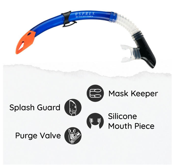 Adults Mask , Snorkel Set With Fins  - Blue
