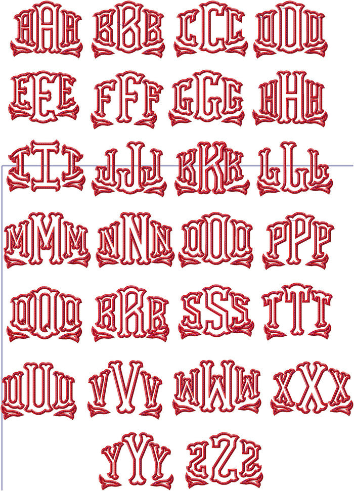 ALEXANDRA APPLIQUE MONOGRAM FONT