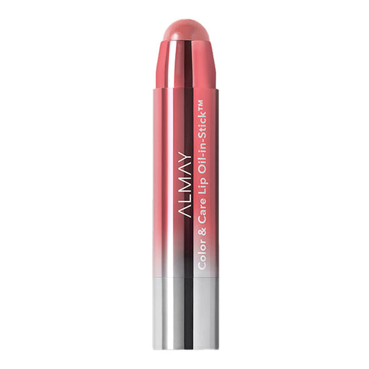 Almay Color & Care Lip Oil-In-Stick 120 Rosy Glaze with rose-pink tint, oils, and natural shine