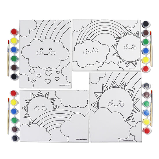 Assorted Rainbow DIY Paint & Canvas Kit