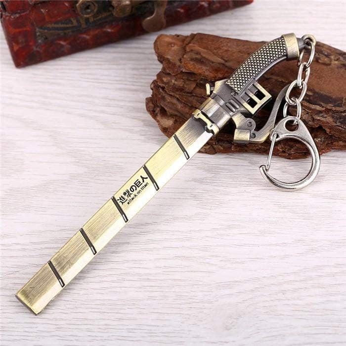 Anime Attack On Titan Keychain Metal Bronze Pendant Kyojin Key Chain - TheAnimeSupply