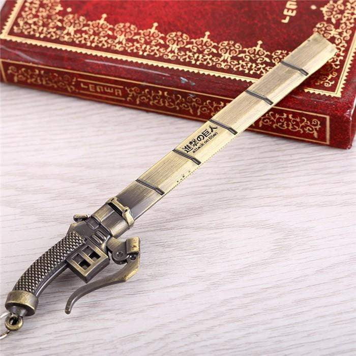 Anime Attack On Titan Keychain Metal Bronze Pendant Kyojin Key Chain - TheAnimeSupply