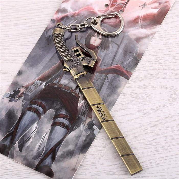 Anime Attack On Titan Keychain Metal Bronze Pendant Kyojin Key Chain - TheAnimeSupply