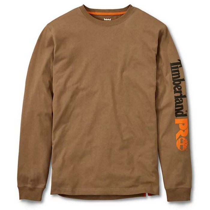 BASE PLATE BLENDED LONG SLEEVE T-SHIRT WITH LOGO - D02-Dark Wheat | Timberland PRO TB0A1HRV