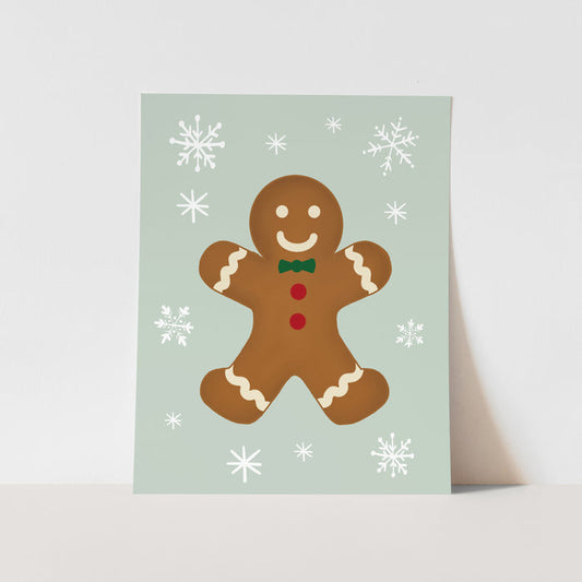 {Blue} Gingerbread Art Print