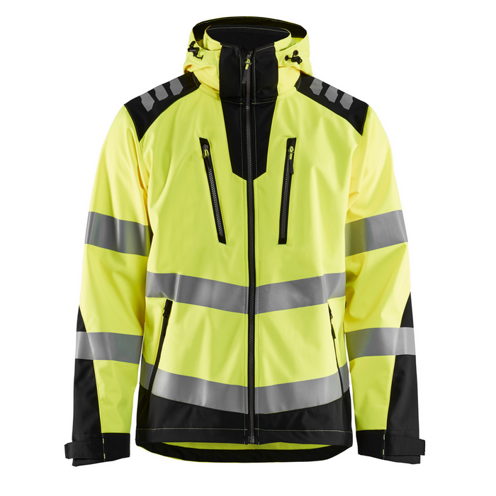 BREATHABLE HI-VIS SOFTSHELL JACKET - 3399-Yellow Black | Blaklader 47882513