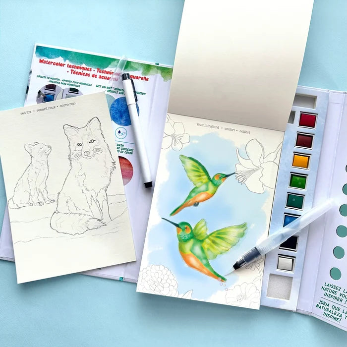 Bright Stripes: Watercolor Journal - Woodline Wildlife