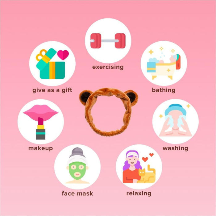 Brown Bear Headband - Korean-Skincare