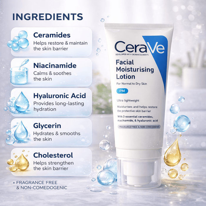 CeraVe Facial Moisturising Lotion PM - Cosmosentials
