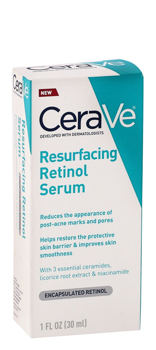 CeraVe Resurfacing Retinol Face Serum with Ceramides, Licorice Root Extract & Niacinamide for Acne & Pores, 30ml - Makkah Pharmacy