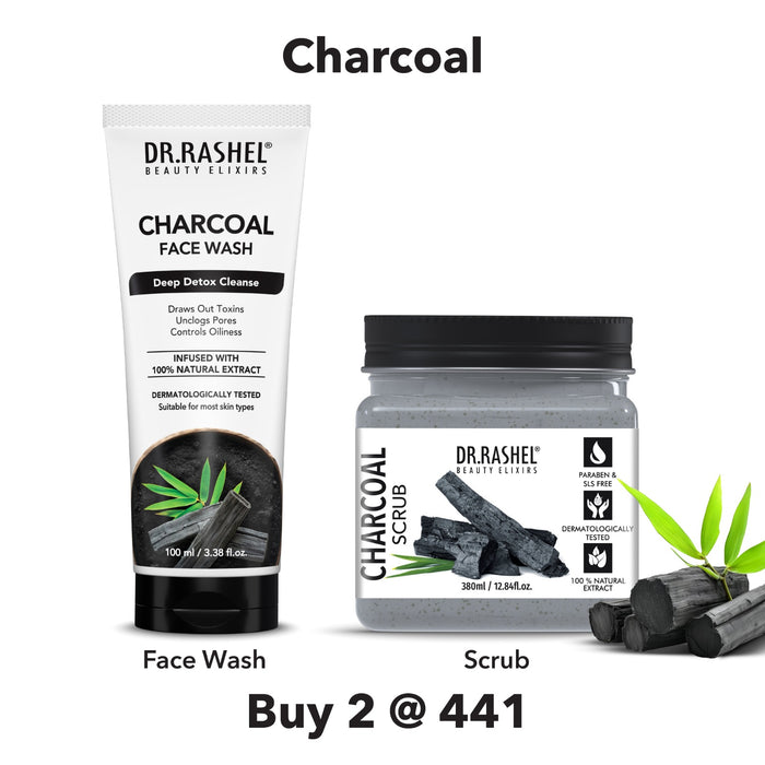 Charcoal Face Wash & Scrub Duo