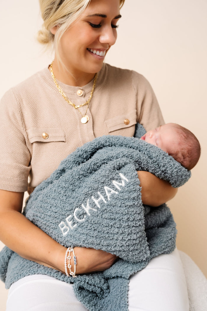 Chenille Blanket - Sky Blue - Adult/Throw