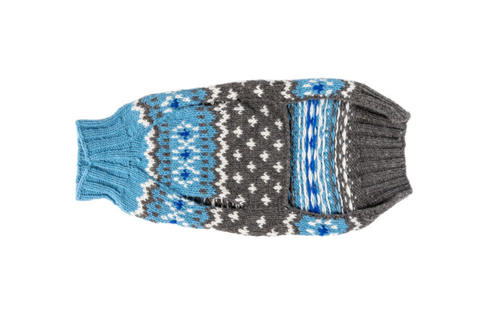 Chilly Dog -LIGHT BLUE FAIRISLE DOG SWEATER