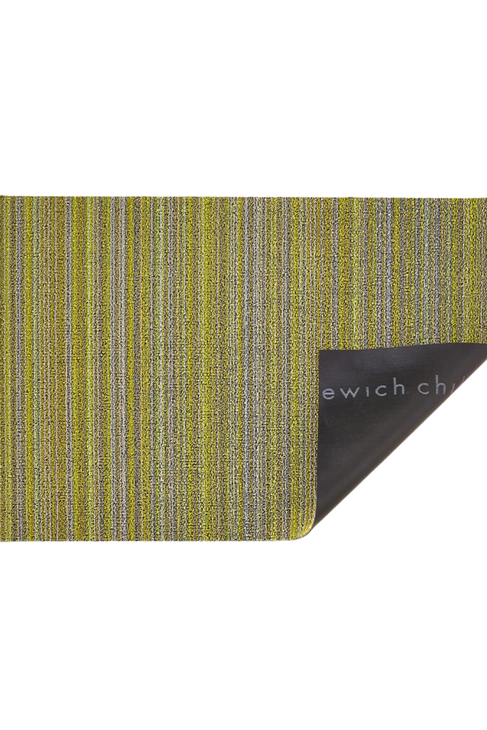 Citron Skinny Stripe Shag Mat-Chilewich-ECOVIBE