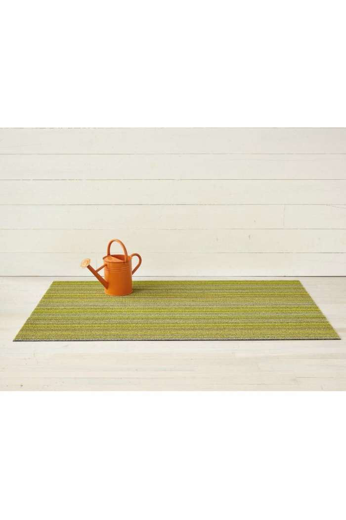 Citron Skinny Stripe Shag Mat-Chilewich-ECOVIBE