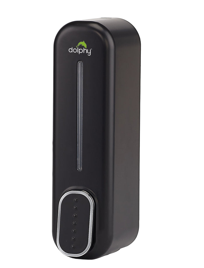 CLASSIC soap and shampoo dispenser in black, single 300ml chamber wall mounted