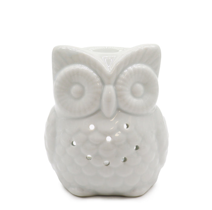Classic White Oil Burner - Tall Owl plus 10 ml Eucalyptus Essential Oil 🇨🇳