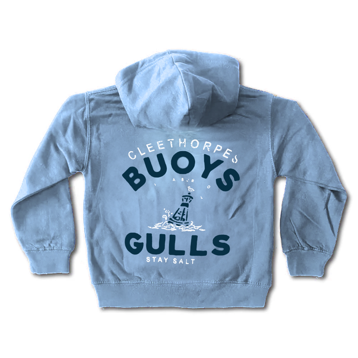 Cleethorpes New Baby Blue Kids Hoodie -Buoys And Gulls