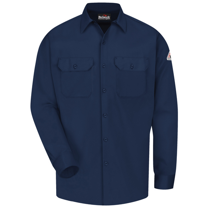 COMFORTOUCH EXCEL FR WORK SHIRT - NV-Navy | Bulwark SLW2