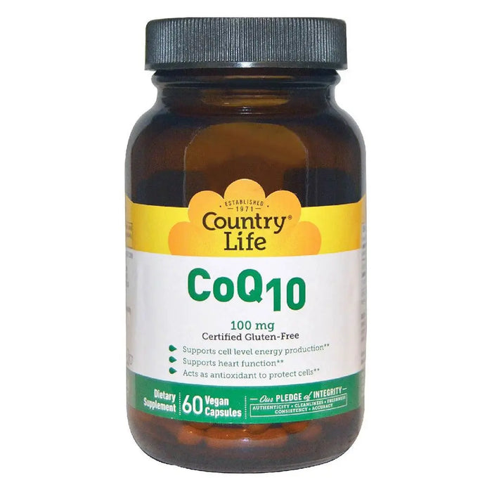 Country Life Antioxidant CoQ10 100 mg Vegan Capsules For Heart Health, Pack of 60's Country Life