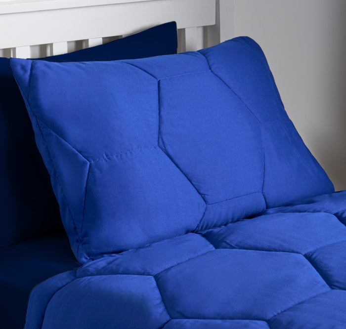 Coverless Honeycomb Quilted 7.5 Tog Duvet Set Blue 🇬🇧