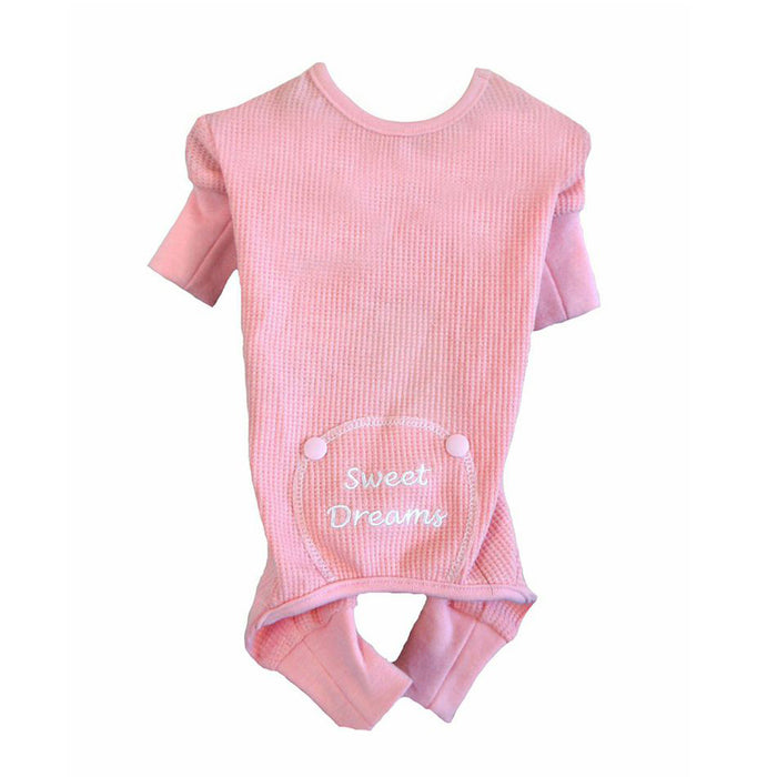 DOGGIE DESIGN - Sweet Dreams Embroidered Dog Pajamas by Doggie Design Pink