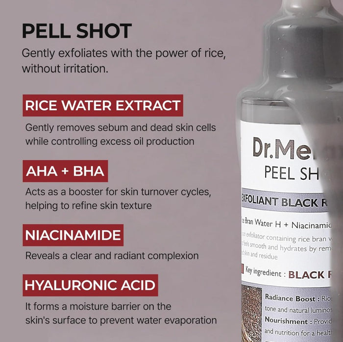 Dr.Melaxin Peel Shot Glow Black Rice Peeling Ampoule 80ml / 2.7 fl. oz.